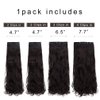 REECHO 24" Curly Wavy 4 Pieces Set Thick Clip in on Hair Extensions Black Brown