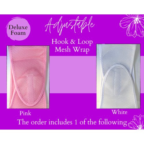 Mrs Gwen Hair & Accessories Qfitt 1pc Foam Deluxe Adjustable Mesh Headband Head Wrap Keep Edges on Fleek with Mesh Hair Scarf Night Cap (Assorted Colors (Light))