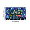 Mocsicka Video Game Birthday Backdrop Banner Game on Happy Birthday Party Decorations Banner Level up Theme Party Wall Decorations Supplies (Blue, 70.8x43.3 inch)