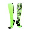 MadSportsStuff Crazy Soccer Socks with Soccer Balls over the calf (Neon Green/Black, Small)