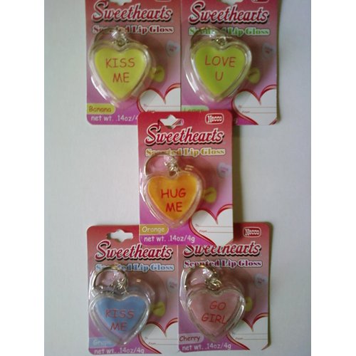 Sweethearts Scented Lip Gloss 5pc. Keychain Set