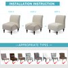 Iauddy Armless Accent Slipper Chair Cover Slipcover,Stretch Spandex Removable Jacquard Non-Slip Silp Cover for Accent Chair Without Arms Furniture Protector for Living Dining Room