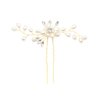 Shegirl Bridal Wedding Hairpin Delicate Pearl Rhinestone Hair Jewelry Manual Gold Headpiece Wedding Accessories for Bridal and Women 2PCS (Gold)
