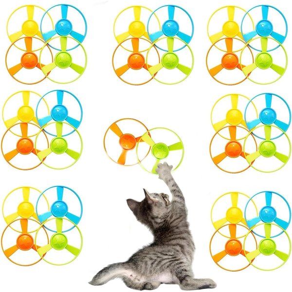 Cooway Cat Fetch Toys, Interactive Flying Cat Toys with 30 Flying Propellers, Dog Cat Pet Tracks Chasing Toy for Indoor,Outdoor Cats (only Flying Propellers)