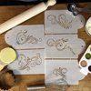 Designer Stencils C480 Five Scroll Cake Stencil Set, Beige/semi-transparent