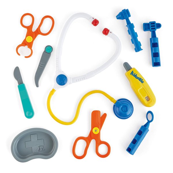 Kidoozie My First Doctor's Kit, 10 PCS Kids Pretend Play Doctor Kit Toy and Carrying Case, Role Play Educational Toy Doctor Playset for Toddler Boys & Girls Ages 3 and up.