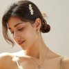 WHAVEL 2PCS Rhinestone Hair Barrettes for Women, Gold Hair Clips Crystal Flower Barrette Wedding Hair Clips Fancy Hair Clips Wedding Prom Formal Hair Accessories for Women