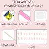 WAFOLOZE Nails Press ons,White Ombre Short Square Press on Nails Fake Nails Glossy Acrylic Artificial Nails Stick on Nails for Women 24Pc