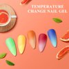 MIZHSE Mood Temperature Color Changing Nail Polish Set, Glow in the Dark Gel Nail Polish Black Pink Green Blue Yellow Orange 8 Colors Soak Off Gel Polish for Nail Art Manicure DIY at Home