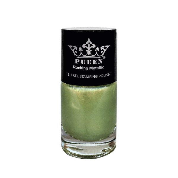 PUEEN Rocking Metallic Nail Polish For Nail Stamping Big 5-FREE Formula Nail Color Lacquer (603 Golden Delicious)-BH000522