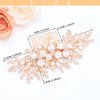 Oriamour Handmade Wedding Hair Comb Clip Rhinestone Bridal Hair Comb Piece, Hair Accessories for Brides Women (Gold)