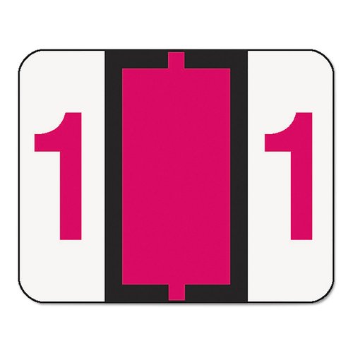 Smead 67371 End Tab Labels, Printed Text: 1, 1-1/4-Inch x 1-Inch , Red, 500 Labels/RL