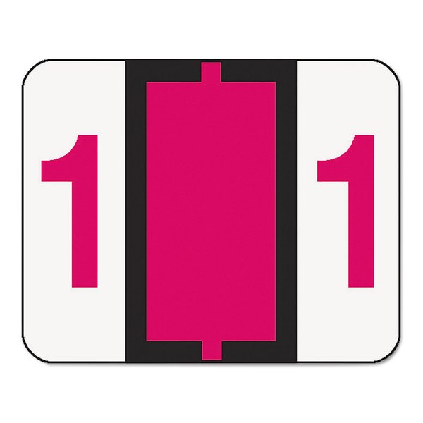 Smead 67371 End Tab Labels, Printed Text: 1, 1-1/4-Inch x 1-Inch , Red, 500 Labels/RL