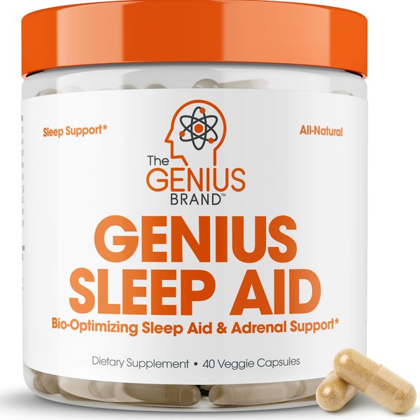 Genius Sleep AID - Smart Sleeping Pills Supplement - Relaxation Enhancer and Mood Support w/Inositol, L-Theanine & Glycine - 40 Capsules