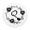 Cell Phone Pop Out Holder,Black and White Floral Letter Q PopSockets Grip and Stand for Phones and Tablets