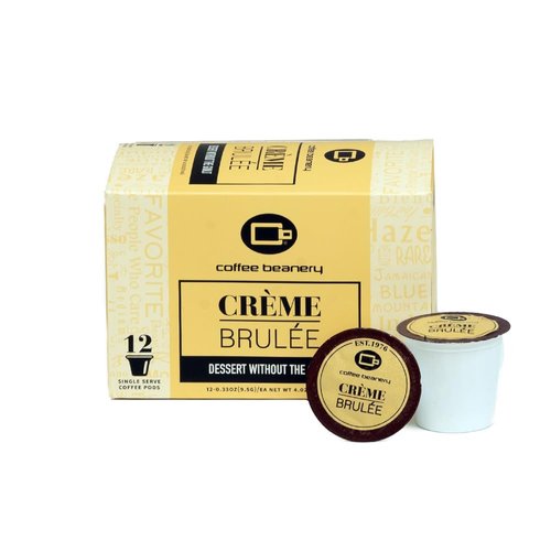 Crème Brulee Coffee Pods by Coffee Beanery | 12ct Flavored Coffee Pods Medium Roast Coffee Pods| 100% Specialty Arabica Coffee| Gourmet Coffee Pods