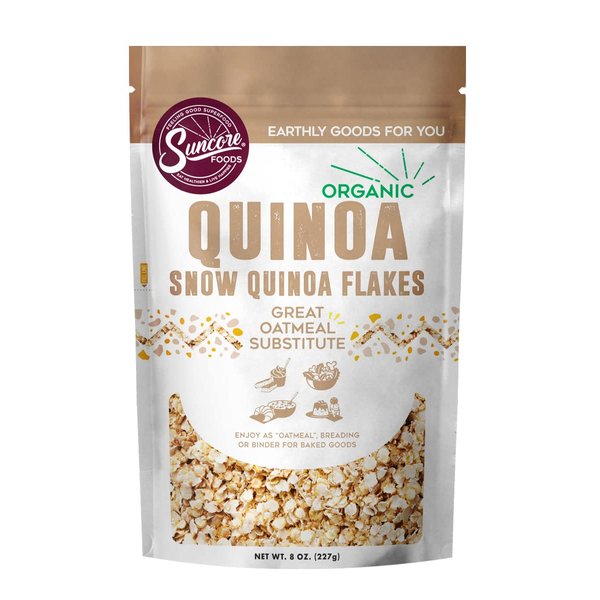 Suncore Foods Organic Snow Quinoa Flakes, Gluten-Free, Non-GMO, 8oz (1 Pack)