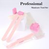 50 Set Disposable Manicure Kit, including 50pcs Mini Nail Buffer, 50pcs Nail File, 50pcs Wood Stick, 50pcs OPP Bag, Press on Nail Tool Kit for Salon Home (pink)