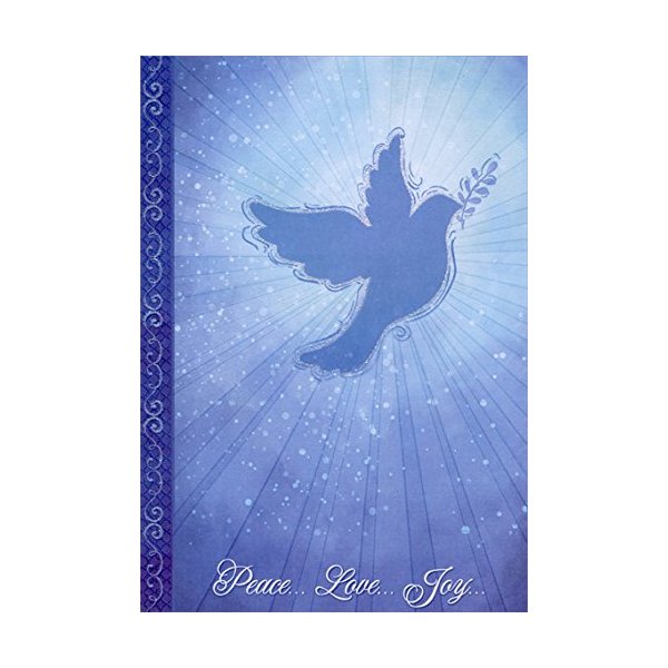 Sparkling Blue Dove - Designer Greetings Peace Box of 30 Christmas Cards