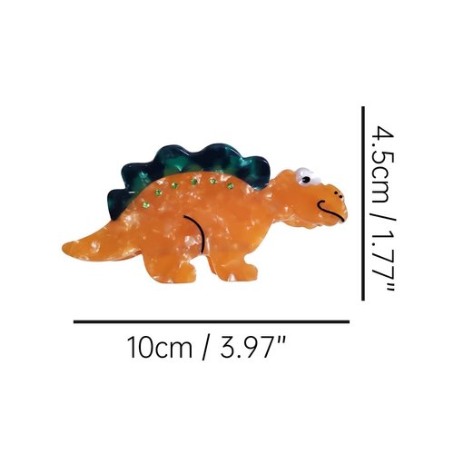 Funny Dinosaur Hair Clip,Acetate Hair Clip,Small Claw Clip for Women,Orange, 1 Count (Pack of 1)