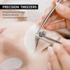 3 Pieces Straight Pointed Tip Tweezers Isolating Tweezers Eyelash Extensions Tweezers Lash Tweezers Pointed Blackhead Remover Precision Eyebrow Splinter (Classic Style,5.31 Inch)