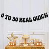 0 to 30 Real Quick Banner, 30th Birthday Decorations, Cheers to 30 Years Decor, Funny Thirty Birthday Party Supplies Black Glitter