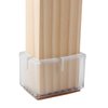 Chair Leg Caps, WarmHut 16pcs Transparent Clear Silicone Table Furniture Leg Feet Tips Covers Wood Floor Protectors, Felt Pads, Prevent Scratches, (Rectangle)