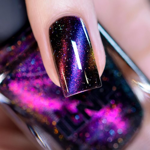 ILNP High Roller - Black-Based Purple Magnetic Holographic Nail Polish