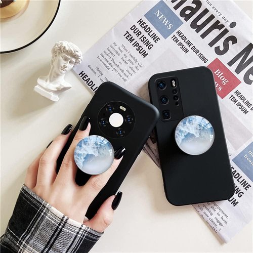 WUYULB Clear Crystal Collapsible Expandiing Moblile Phone Grip Stand Holder for Smartphones and Tablets Cell Phone Accessory (White Wave)