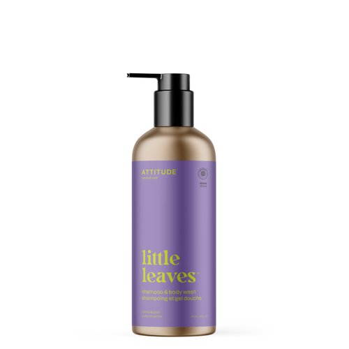 ATTITUDE Shampoo and Body Wash for Kids, EWG Verified, Plant- and Mineral-Based Ingredients, Hypoallergenic Vegan and Cruelty-Free, Refillable Aluminum Bottle, Vanilla and Pear, 16 Fl Oz