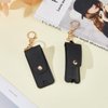 DICOSMETIC 2Pcs Lipstick Keychain Holder Portable PU Lipstick Case Chapstick Holder Bags Black Lipstick Holder with Alloy Lobster Claw Clasps and Iron Keychain for Women Travel Party