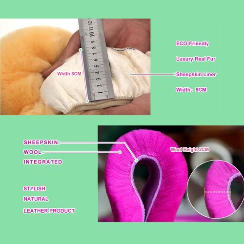 Fluffy Wool Sheepskin Fuzzy Black Car Steering Wheel Cover for Universal Auto Steering Wheel 14 1/2-15 1/2inch, Anti-Slip, Soft Plush, Comforting and Luxurious, Soft Texture (Black)