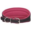 Real Leather Extra Wide Padded Tapered Dog Collar Glossy Black Greyhound Saluki Deerhound Lurcher Whippet Dachshund (16.25"-18.75" Neck; 3" Wide, Pink)