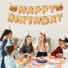 DIADARL Happy Birthday Banner, Hamburger Banner, Hamburger Party Supplies for Men Girl Party Supplies Decor Party