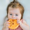 Nuby 100% Soft Silicone Teether with Massaging Bristles (Orange)