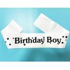 Generic Birthday Boy Sash White, Black Foil Letter Birthday Sash for Men Funny Birthday Party Favors for 10th 11th 13th 15th 16th 18th Bday Sash Gift Decorations (White Black)