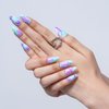 GLAMERMAID Press on Nails Medium Almond,UV Colorful False Nails with Ombre Design,Gel Glue on Nails Reusable Full Cover Manicure Set for Women