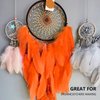 FeelfunFeather 120pcs Orange Goose Feathers 6-8 Inch 15-20cm Decorative Natural Goose Nagoire Feather Bulk for DIY Crafts Cosplay Wedding Party Christmas Halloween Home Decoration