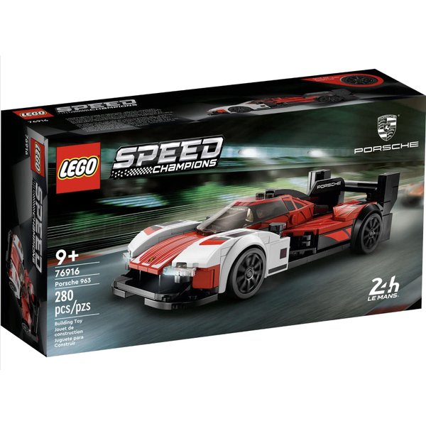 LEGO Speed Champions Porsche 963 76916, Model Car Building Kit, Racing Vehicle Toy for Kids, 2023 Collectible Set with Driver Minifigure, White