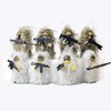 WW2 Military Minfigures Toys，Action Minifigures in Jungle and snowfield Fatigues, Special Forces Soldier Figures in Ghillie Suit with Weapons and Accessories Gift (8 Figures Included and 1War horse)