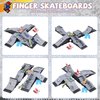 KETIEE Bigger Skate Park Kit: 6 in 1 Finger Skateboard Deck Ramp Set | Ultimate Finger Skatepark Props | Finger Toys with 4 Mini Fingerboards 6 Ramps Shorts Sneakers Display Holder | Gift for Kids