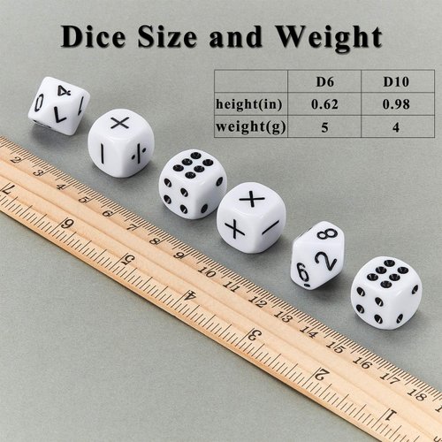 18 Pieces Teaching Dice Set, Include th Operation Dice, Nuber Dice and ot Dice for Mth Teaching Clssroom Suplies