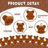 Hungdao 12pcs Valentine's Day Miniature Flocked Plush Mini Bear Stuffed Bear Decorations for Birthday Cake Wedding Decor Party Favor Supplies Bag Charm DIY Accessory 1 Inch(Dark Brown)