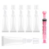 uadbau 6PCS Empty Lip Gloss Tubes - 8ml Clear Lip Balm Tubes with 5ml Syringes - Refillable Squeeze Tubes for Lip Gloss - Mini Cosmetic Soft Tubes for DIY Lip Gloss and Travel Toiletries
