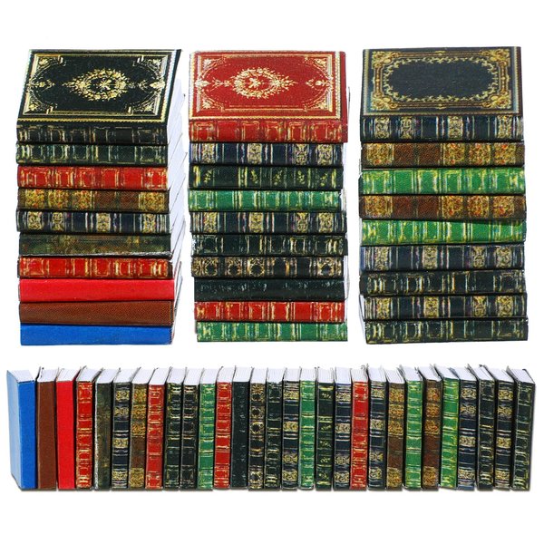 29 Pieces 1:12 Scale Miniatures Dollhouse Books Assorted Timeless Miniatures Books Mini Books Model Dollhouse Decoration Accessories Pretend Play Toy Supplies for Boys and Girls (Classic Pattern)