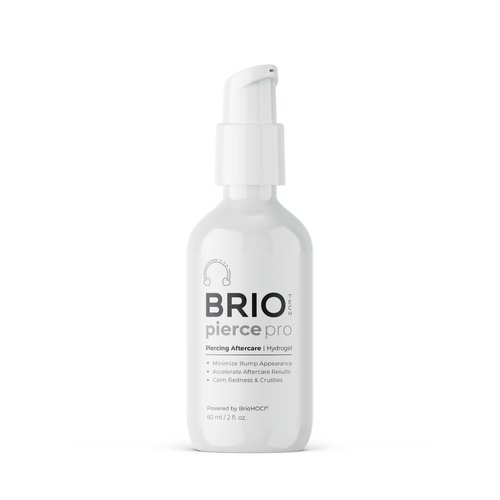 BRIOTECH Pierce Pro Piercing Aftercare Gel, Extra Strength Hypochlorous Acid Hydrogel, Soothe Bumps, Itching, Crust, Quick Dry, No Rinse, 2 fl oz