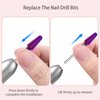 ERUIKA Tungsten Carbide Tornado Nail Drill Bits,3/32'' Two Way Safety Use Efile Multi-function Bits,Suitable Fast Remove for Acrylic Gels Manicure Pedicure Rotary Tools (Purple, Fine - F)