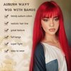MINSEEYOO Long Red Wig with Bangs for Women Straight Hair Wigs Red Wigs Heat Resistant Synthetic Wigs