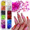 LoveOurHome Nail Glitters Sequins Set Mixed Shaped Holographic Heart Butterfly Neon Star Chunky Glitter Flakes Accessories Manicure Sticker Decorations for Makeup Crafts Resin Nails