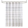 INK+IVY NEA 100% Cotton Shower Curtain Boho Tassels, Multi-Color Stripe Print Machine Washable, Modern Home Bathroom Décor Bathtub Privacy Screen, 72" x 72", Off White/Gray